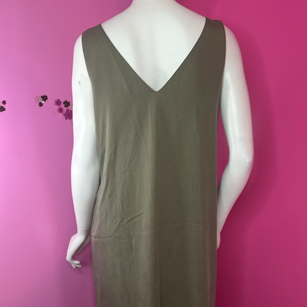 Anthropologie Seen, Worn, Kept utility midi dress army green size 8P - Picture 9 of 11